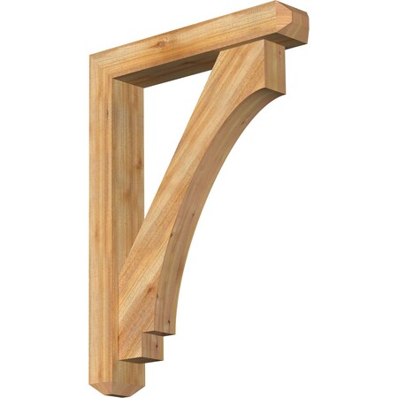 Ekena Millwork Imperial Craftsman Rough Sawn Bracket w/ Offset Brace, Western Red Cedar, 6"W x 32"D x 44"H BKT0604X32X44IMP04RWR